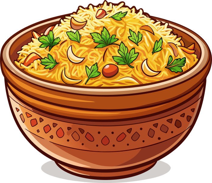 A bowl of biryani